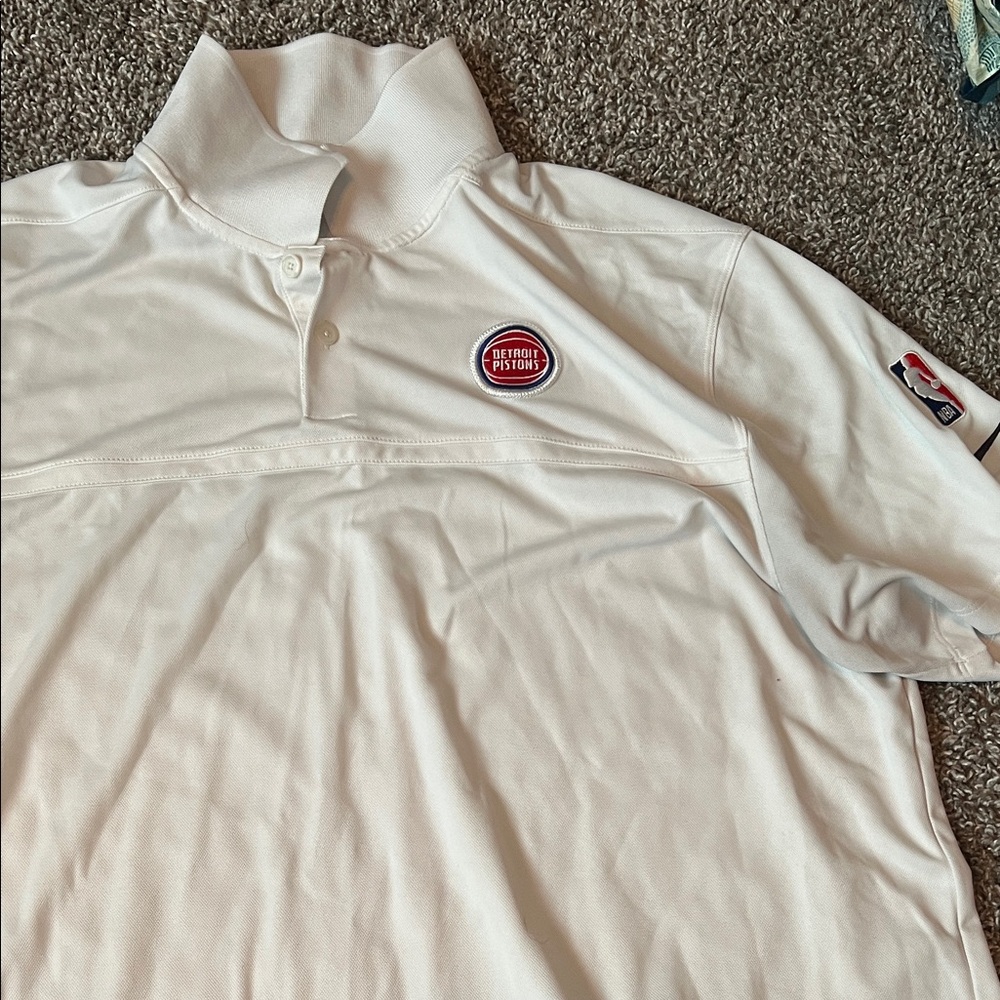 Nike Detroit Pistons White Polo Shirt